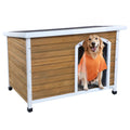 PETSFIT Wooden Dog House for Medium to Large Dogs