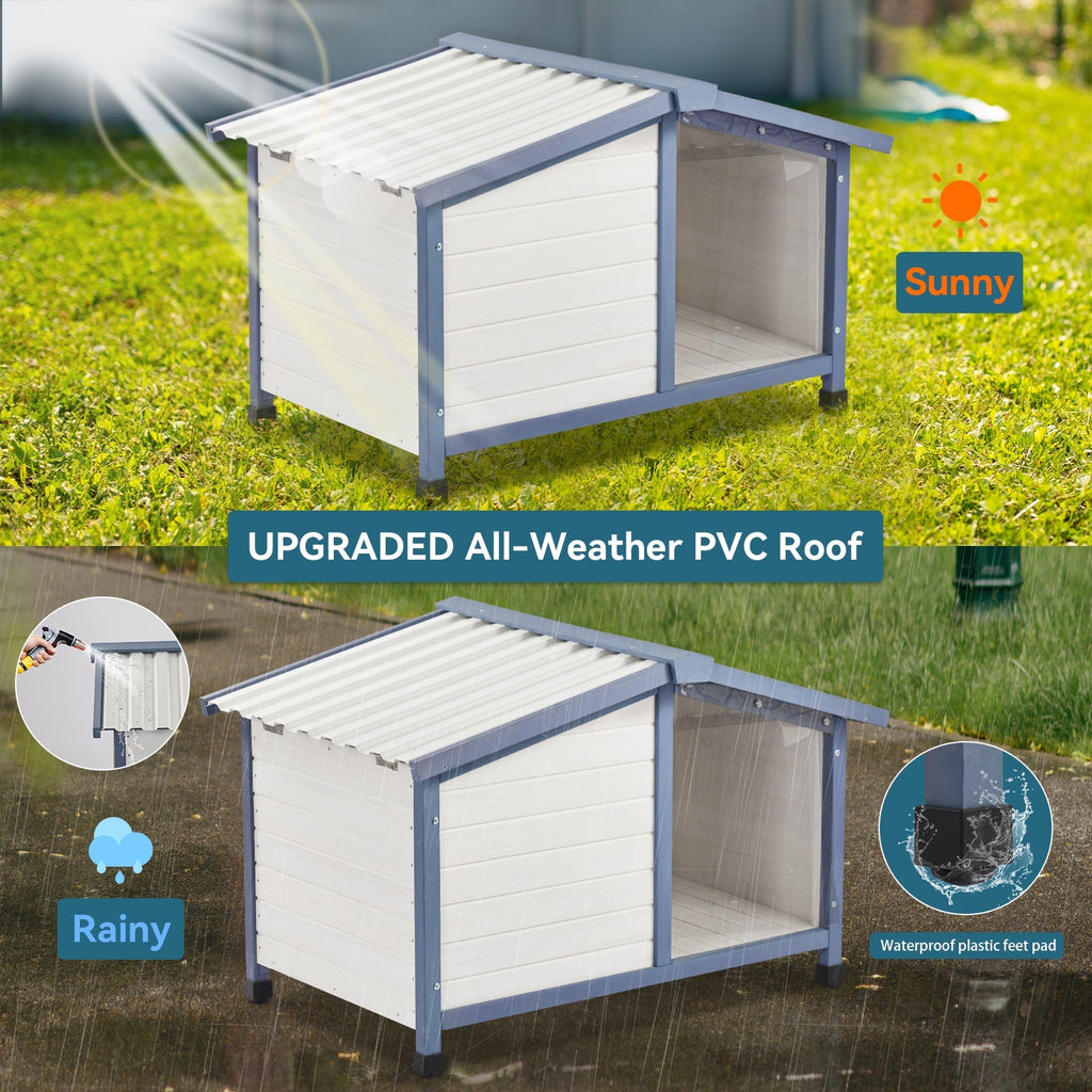 PETSFIT Waterproof PVC Outdoor Dog House for Small and Large Dogs