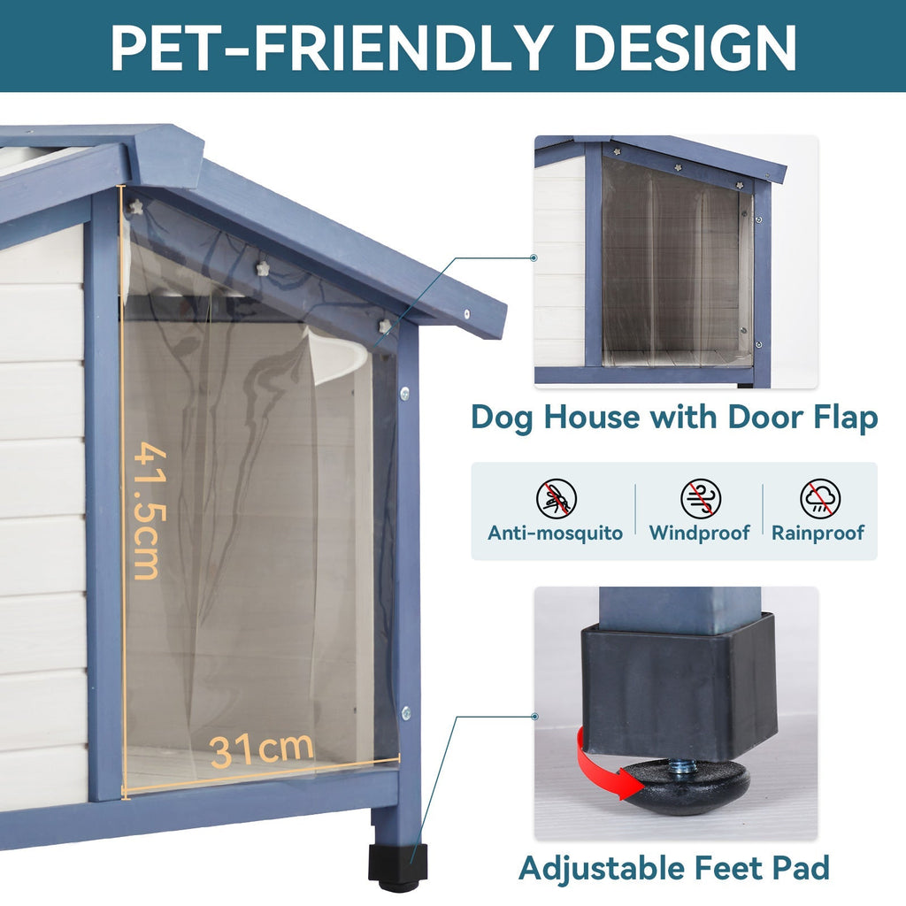 PETSFIT Waterproof PVC Outdoor Dog House for Small and Large Dogs