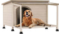 PETSFIT Luxury Outdoor Dog House For Large With Extra-Large Porch Cabin Style