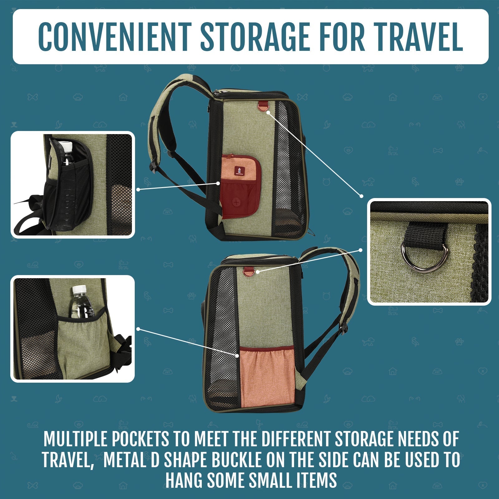 PETSFIT Cat Backpack Carrier For Traveling with Soft Plush Mat Cross