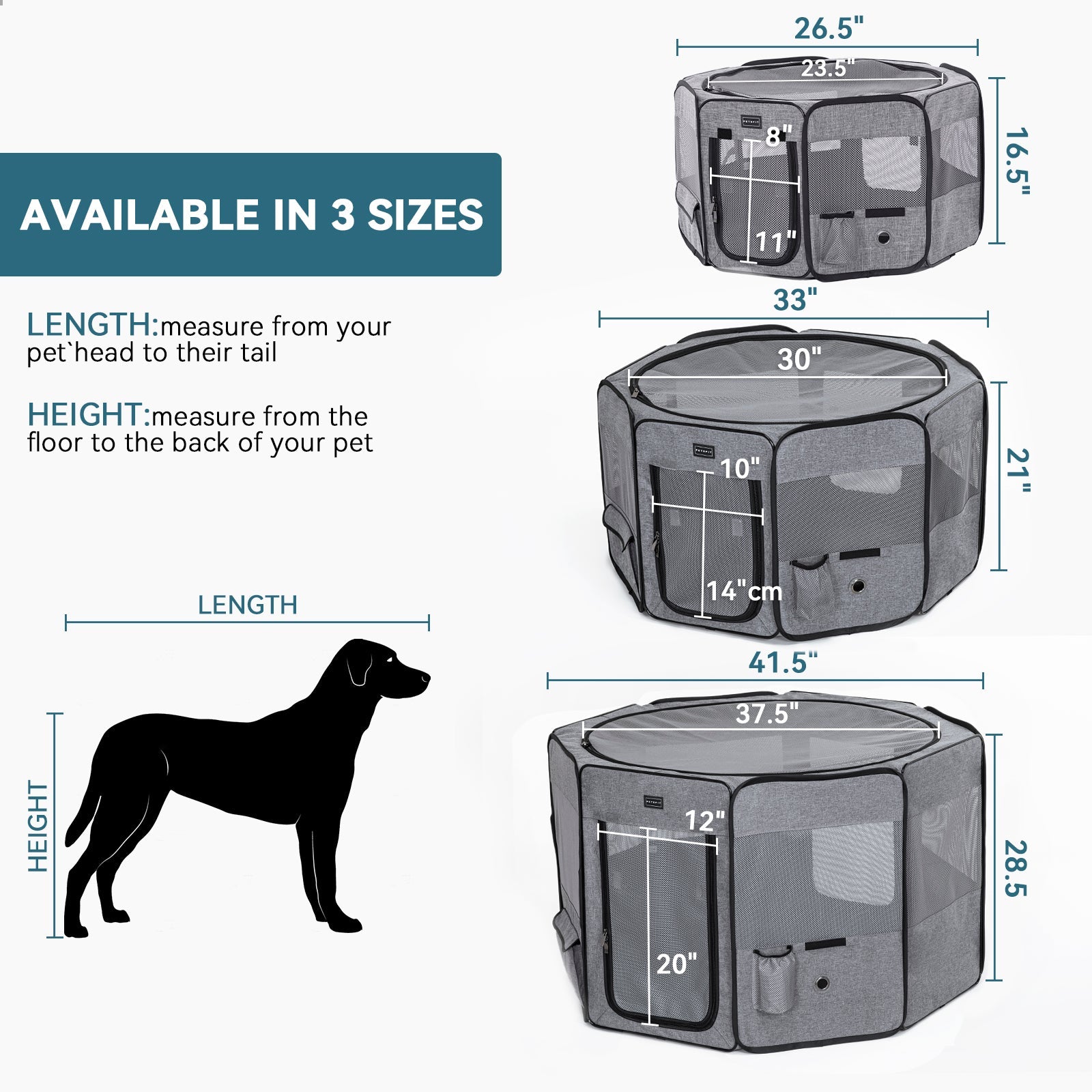 PETSFIT Pet Pop Up Playpen Portable Small Dog Pen