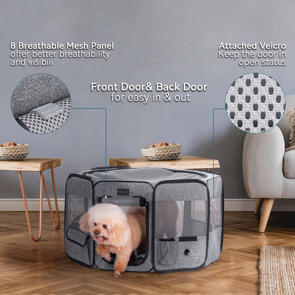 PETSFIT Pet Pop Up Playpen Portable Small Dog Pen