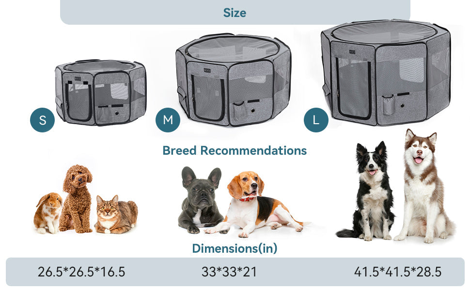 PETSFIT Pet Pop Up Playpen Portable Small Dog Pen