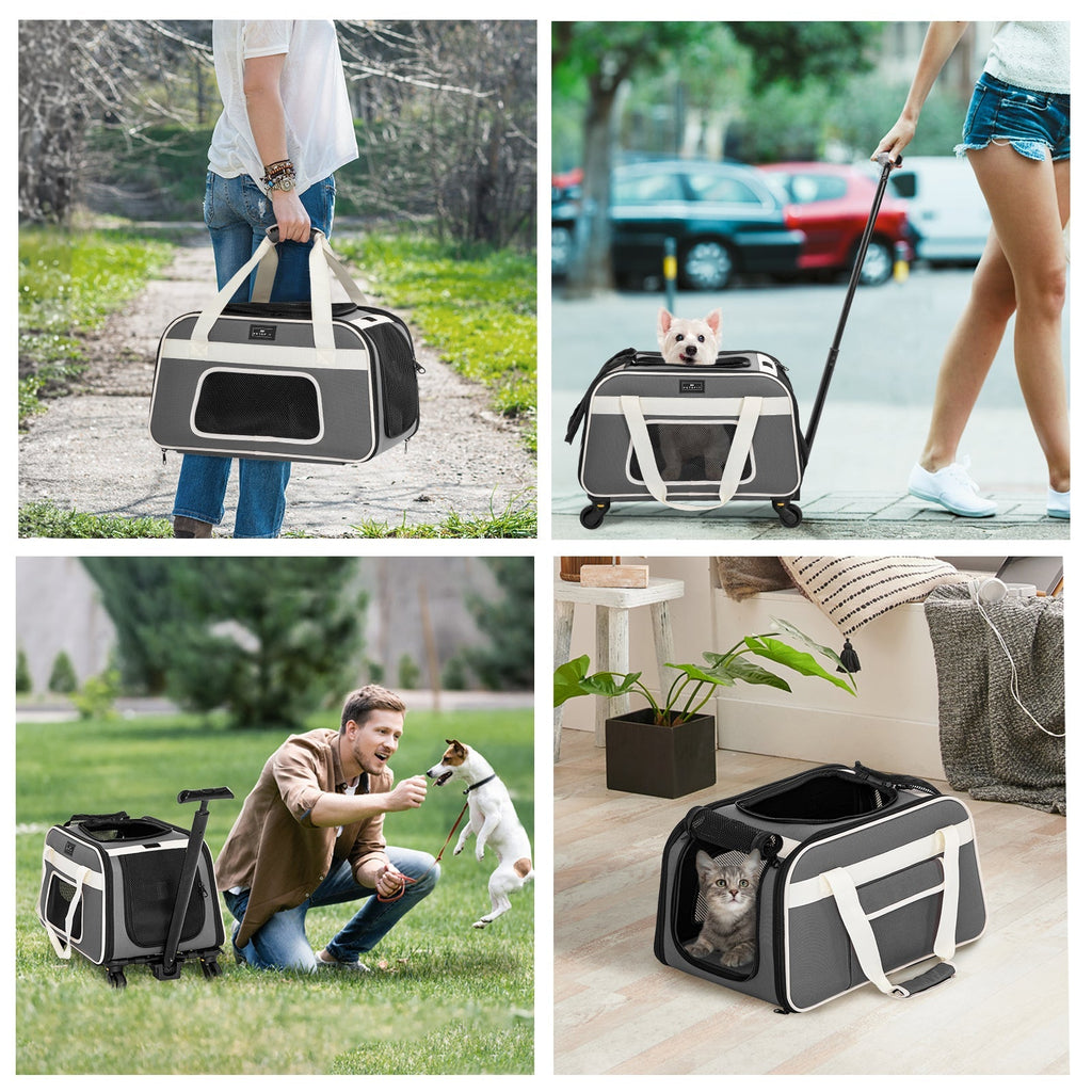PETSFIT Airline Pet Carrier With Wheels