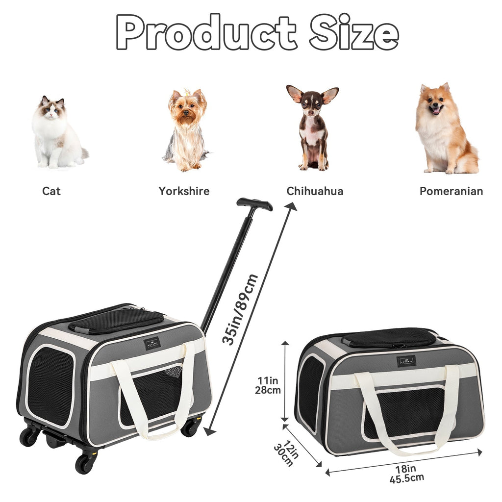 PETSFIT Airline Pet Carrier With Wheels