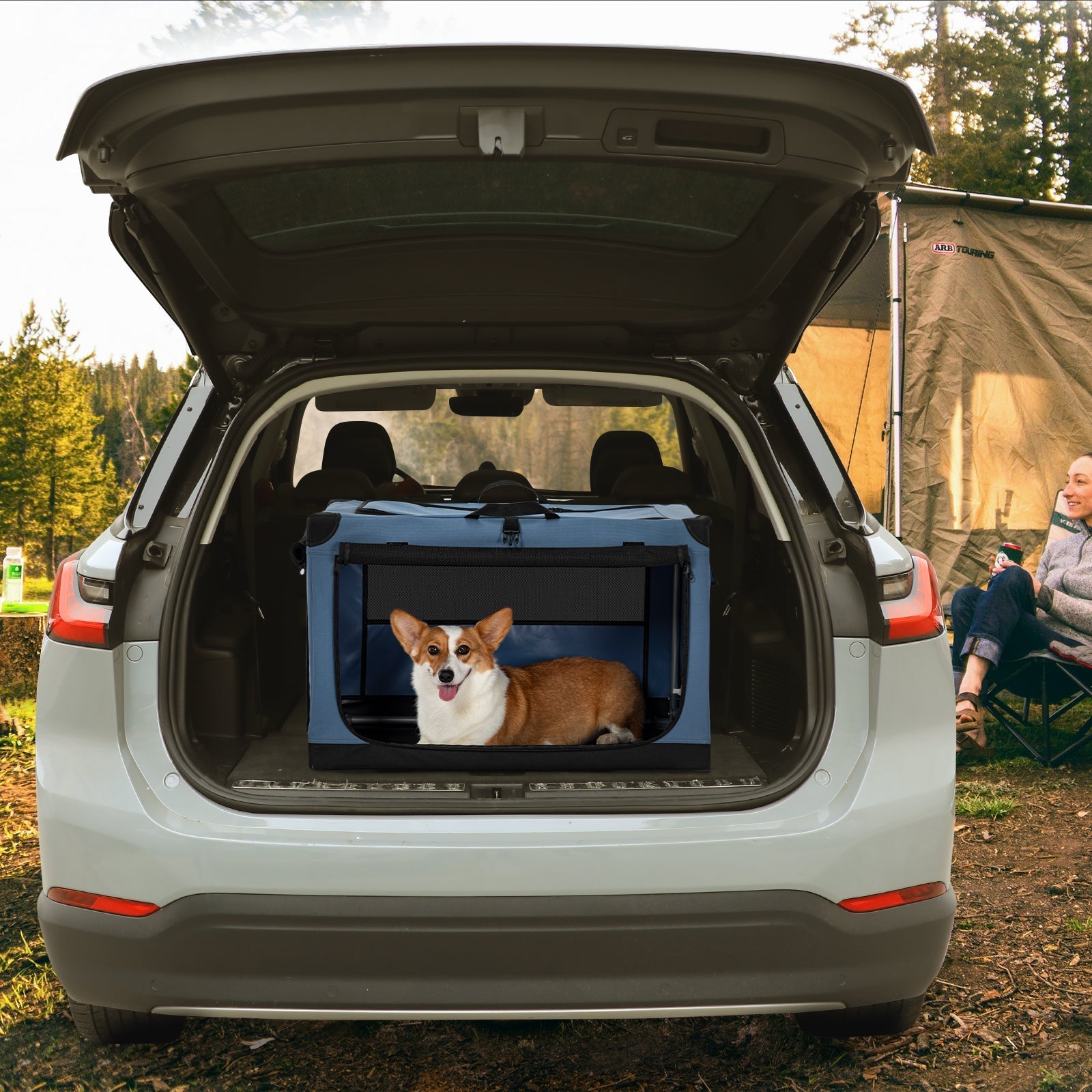 PETSFIT 3-Door Portable Soft Collapsible Dog Crate