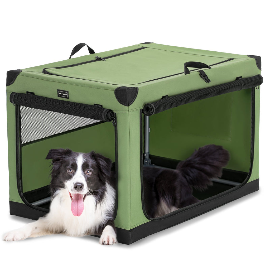 PETSFIT 3-Door Portable Soft Collapsible Dog Crate