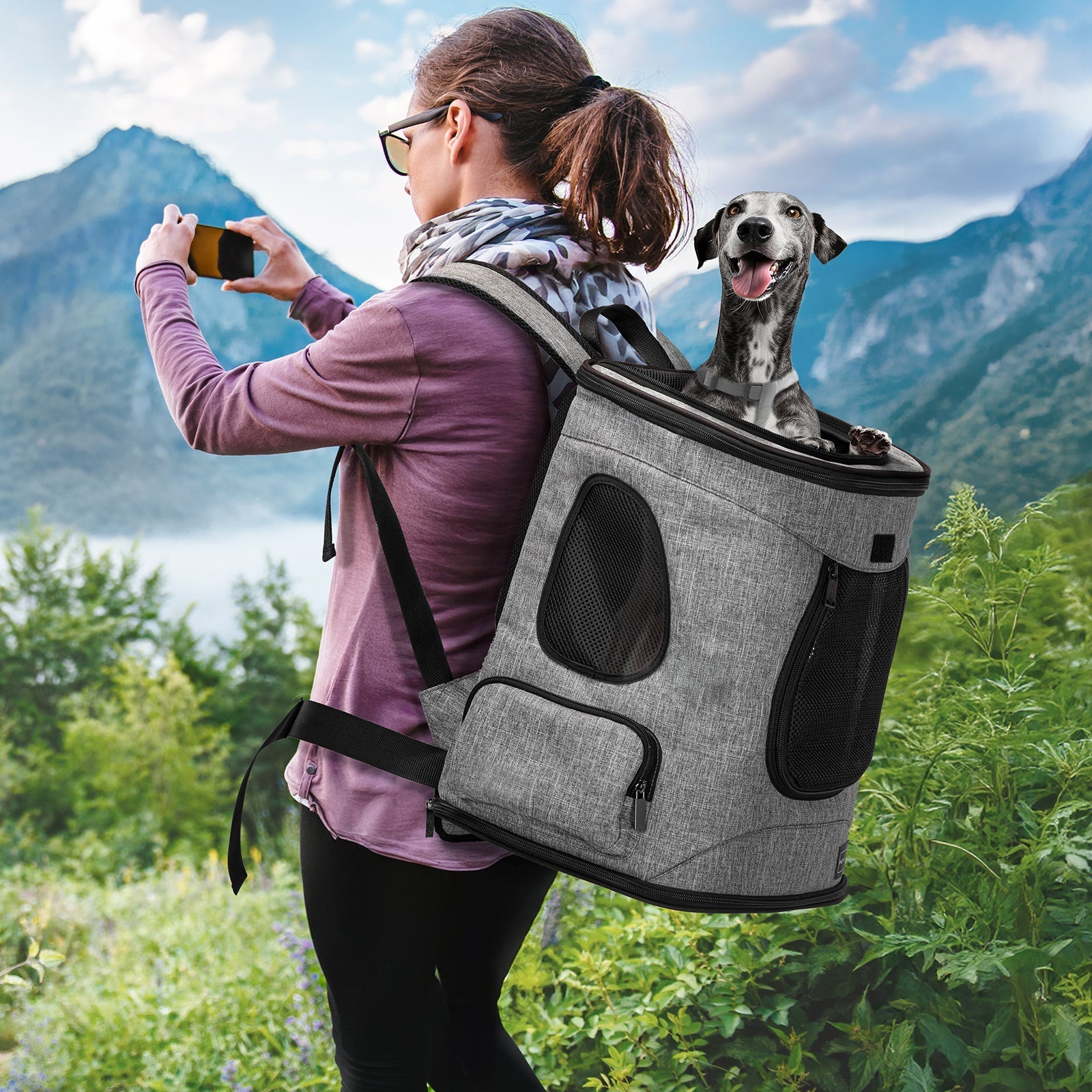 PETSFIT Soft Pet Backpack Carrier for Hiking