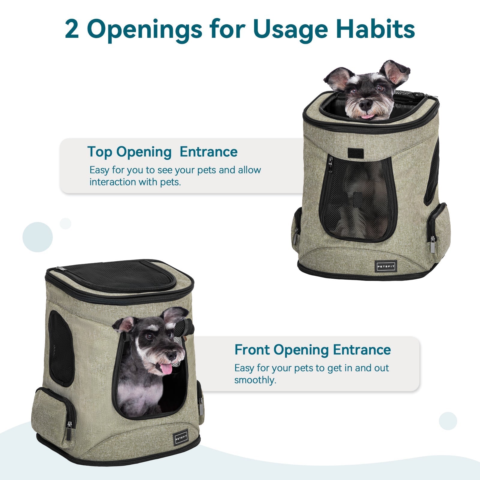 PETSFIT Soft Pet Backpack Carrier for Hiking