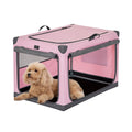 PETSFIT Portable Soft Collapsible Dog Crate Pink