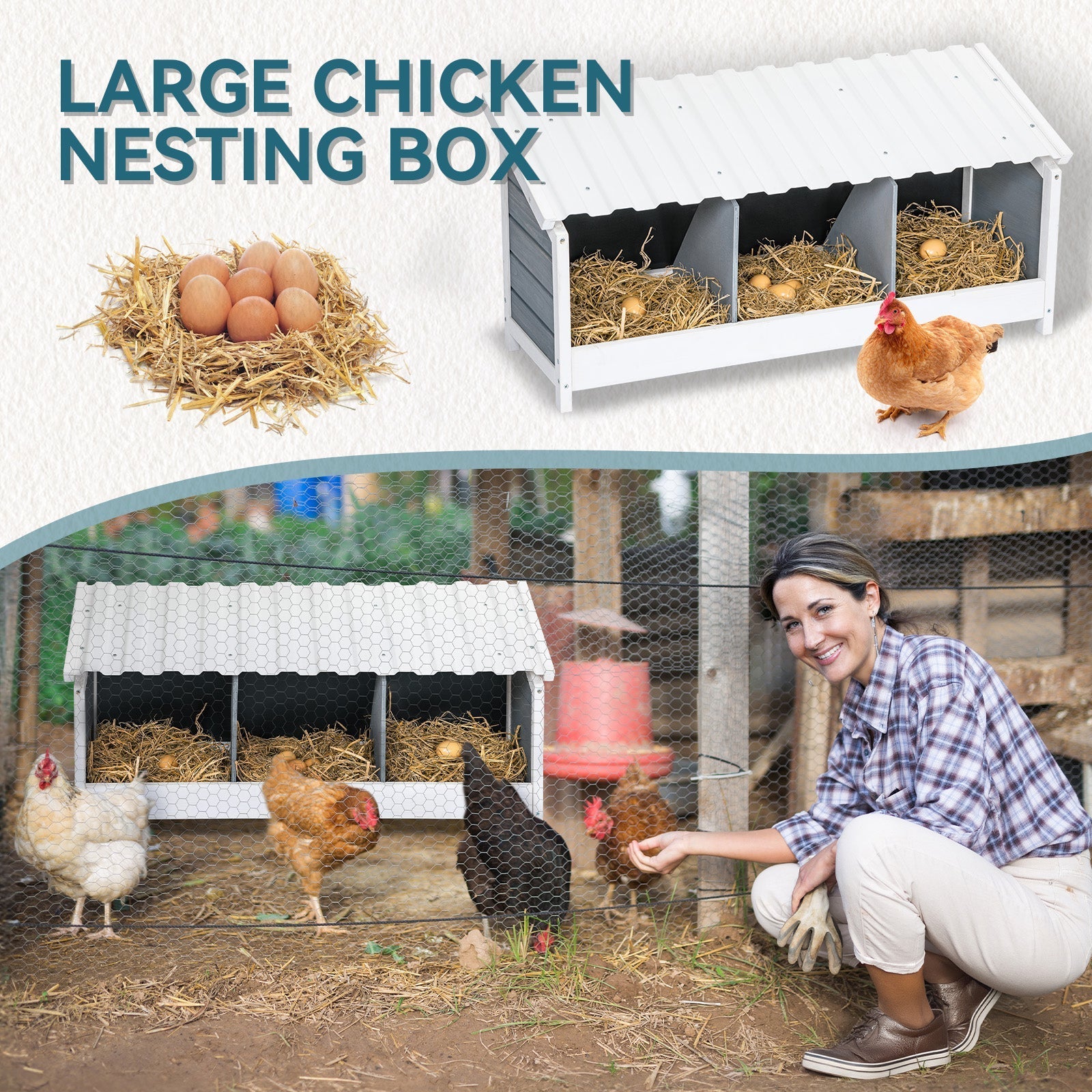 PETSFIT Triple Hen Nesting Boxes