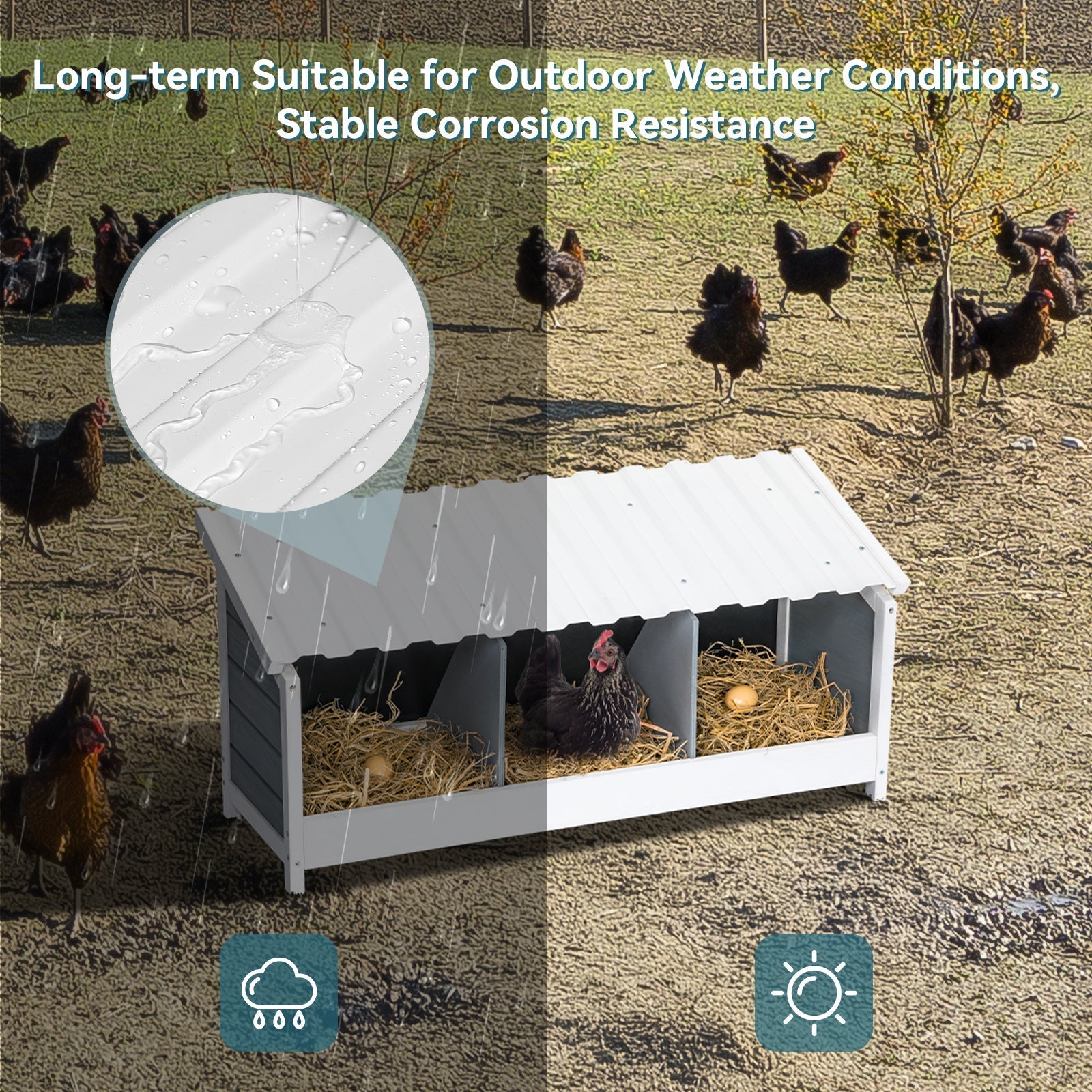 PETSFIT Triple Hen Nesting Boxes