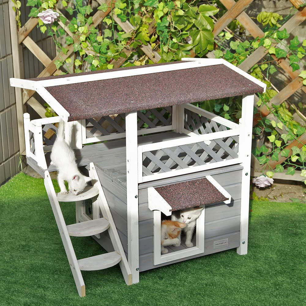 PETSFIT Cat House for Outdoor Feral Cat Shelter