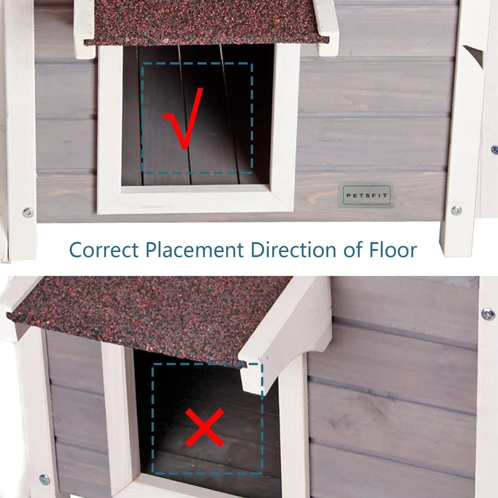 PETSFIT Cat House for Outdoor Feral Cat Shelter