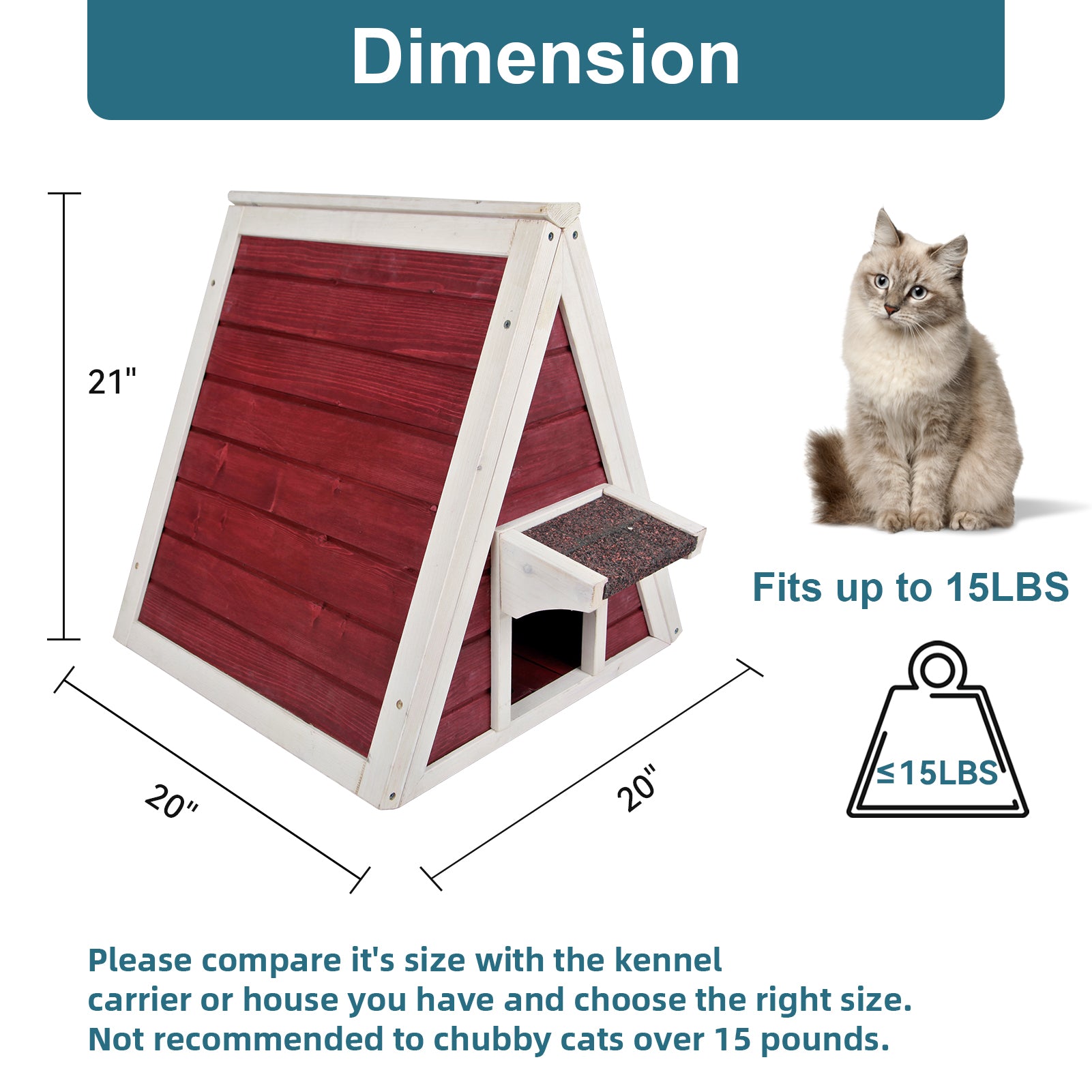PETSFIT Cat House for Outdoor Indoor Weatherproof