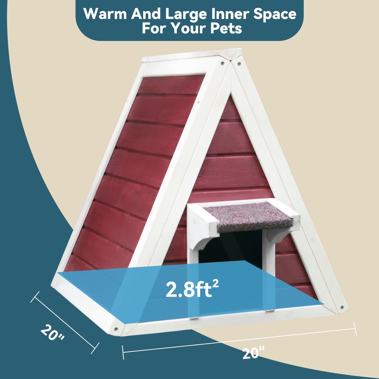 PETSFIT Cat House for Outdoor Indoor Weatherproof