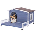 PETSFIT Weatherproof Dog House with Porch & Openable Asphalt Roof