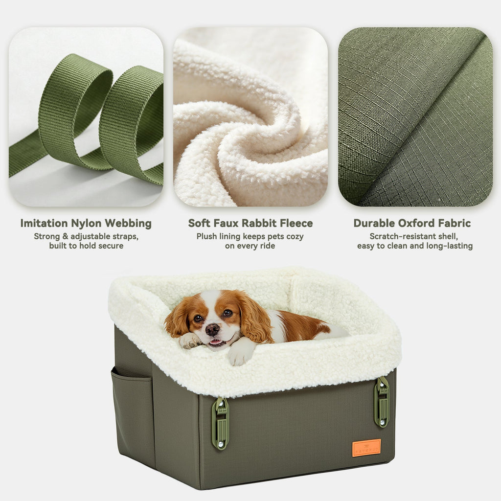 PETSFIT WILDPATH Dog Car Booster Seat with Hidden Storage for Small & Medium Dogs
