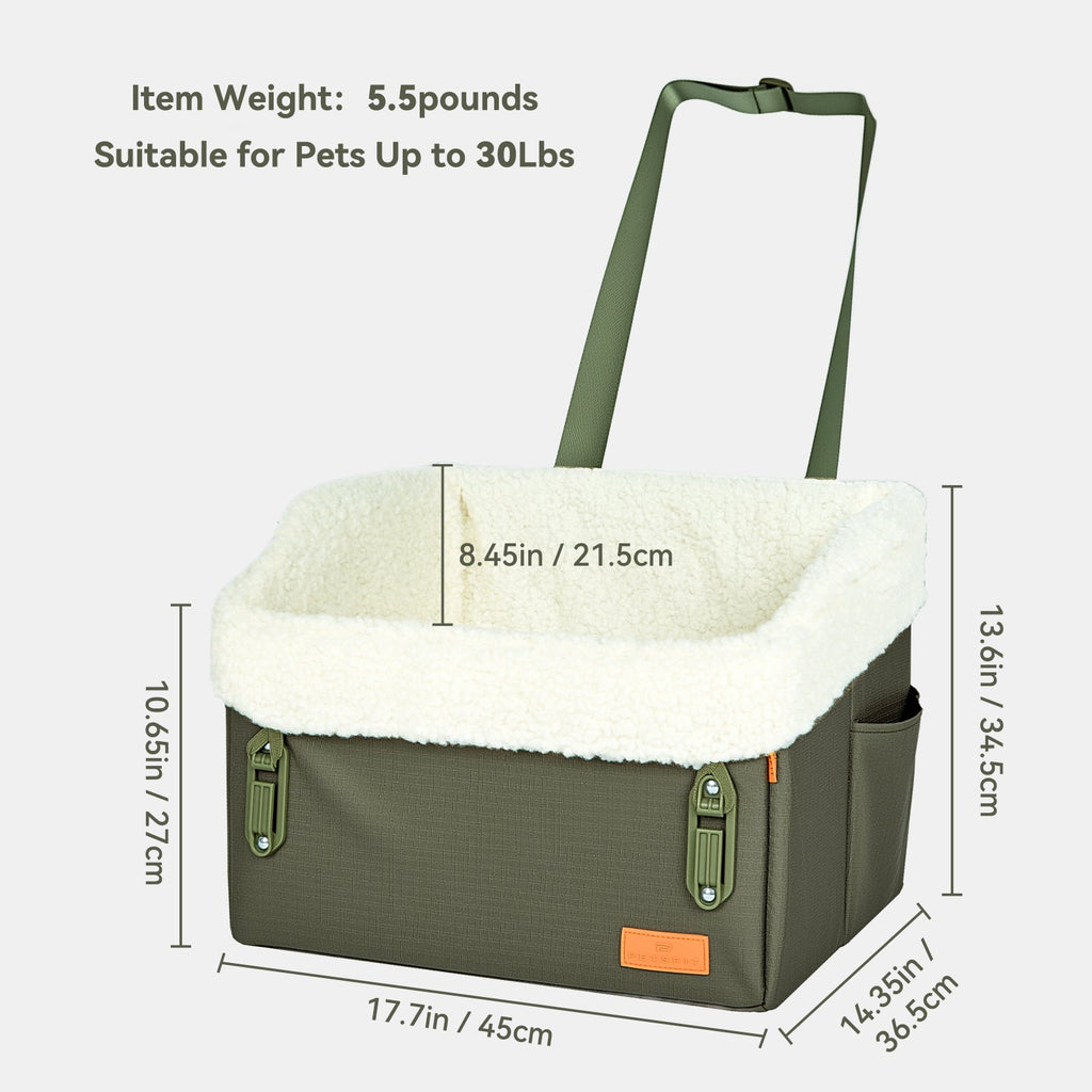 PETSFIT WILDPATH Dog Car Booster Seat with Hidden Storage for Small & Medium Dogs