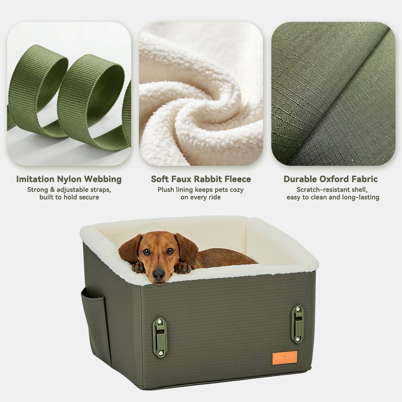 PETSFIT WILDPATH Elevated Dog Car Booster Seat for Small & Medium Dogs