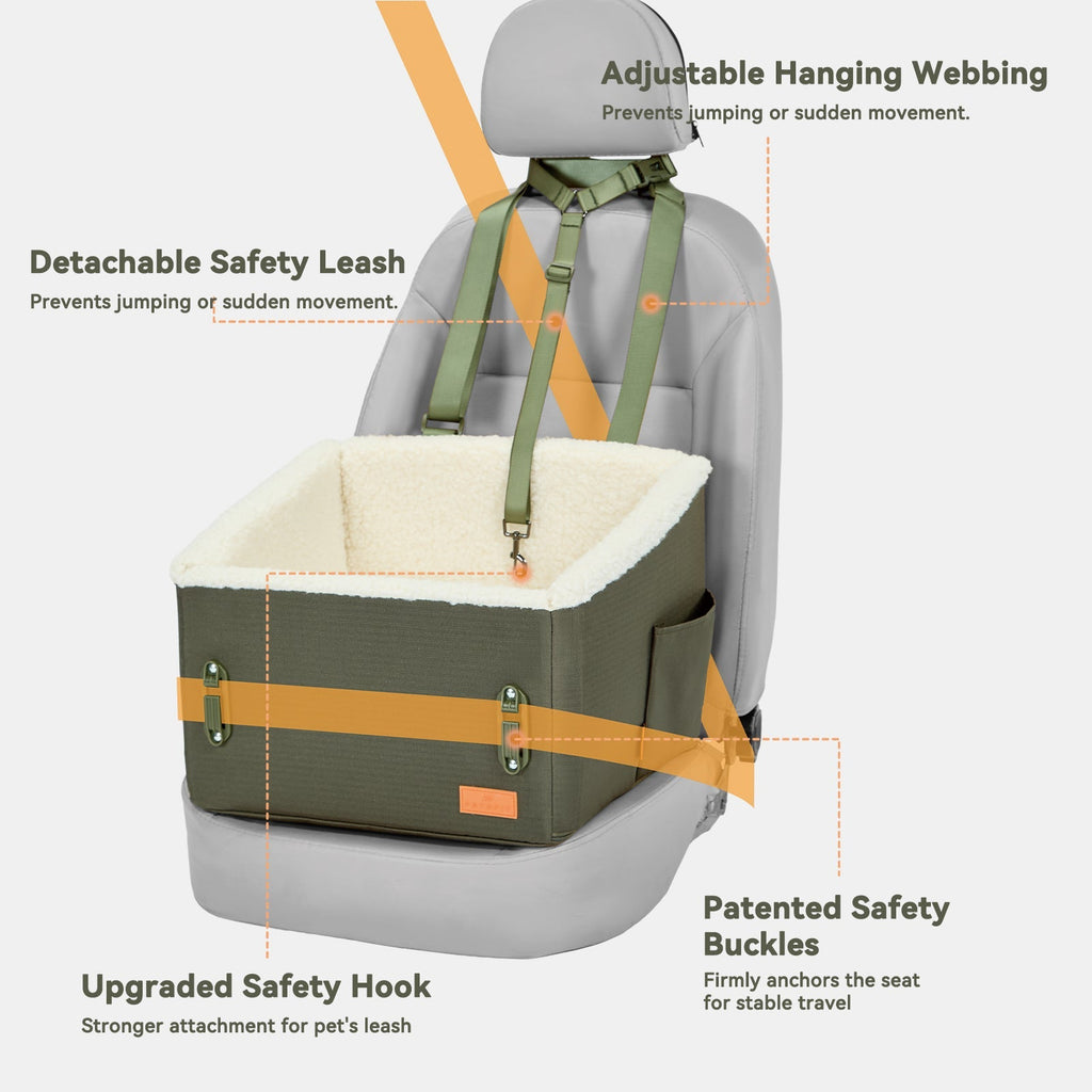 PETSFIT WILDPATH Elevated Dog Car Booster Seat for Small & Medium Dogs