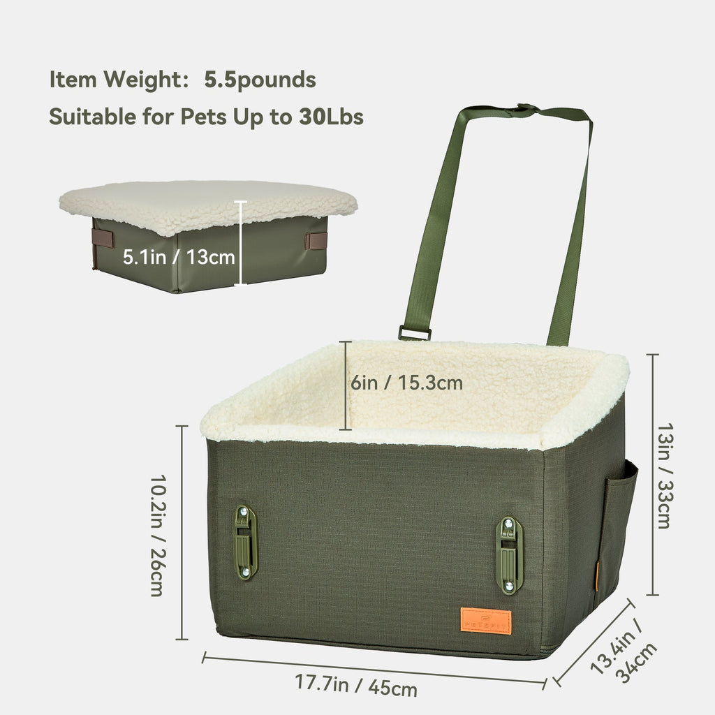 PETSFIT WILDPATH Elevated Dog Car Booster Seat for Small & Medium Dogs