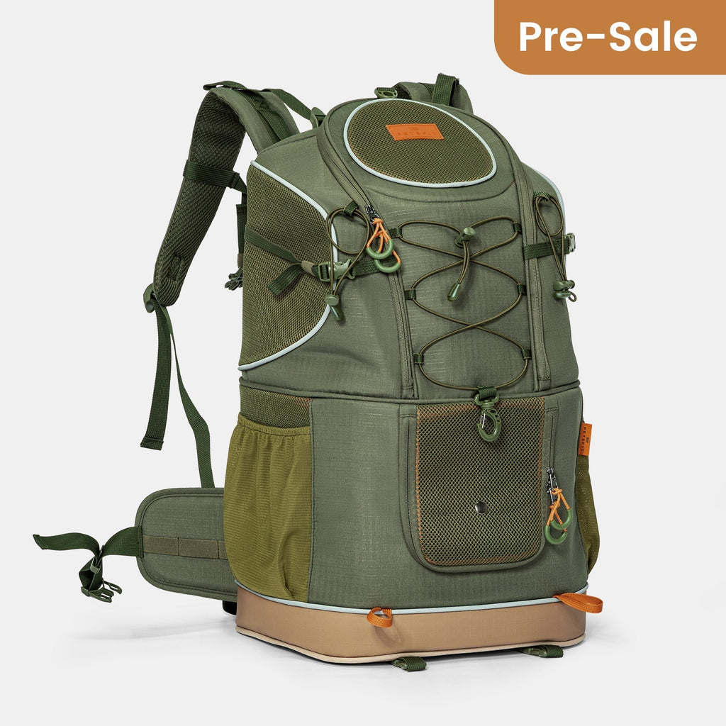 PETSFIT WILDPATH Dual‑Pet Hiking Carrier Backpack with Zippered Divider