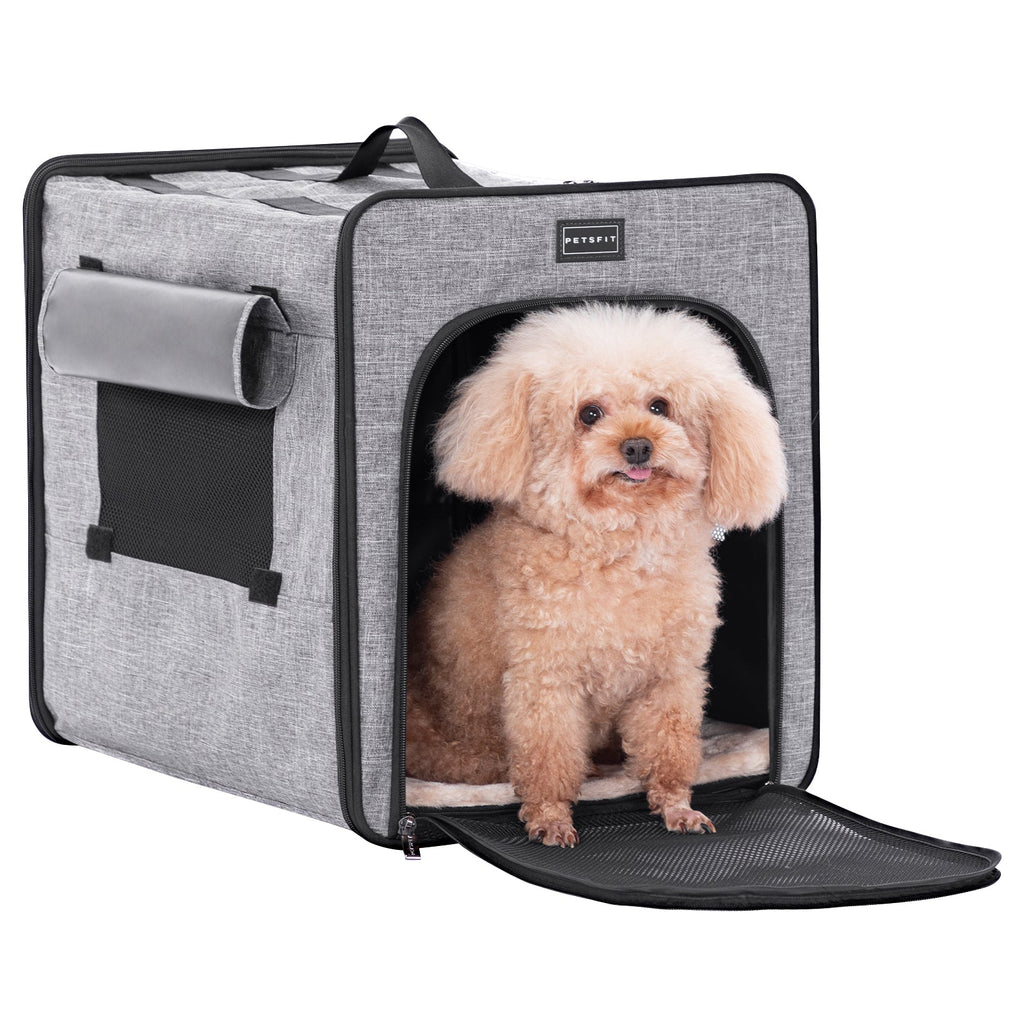 PETSFIT Sturdy Wire Frame Soft Pet Crate Collapsible for Travel