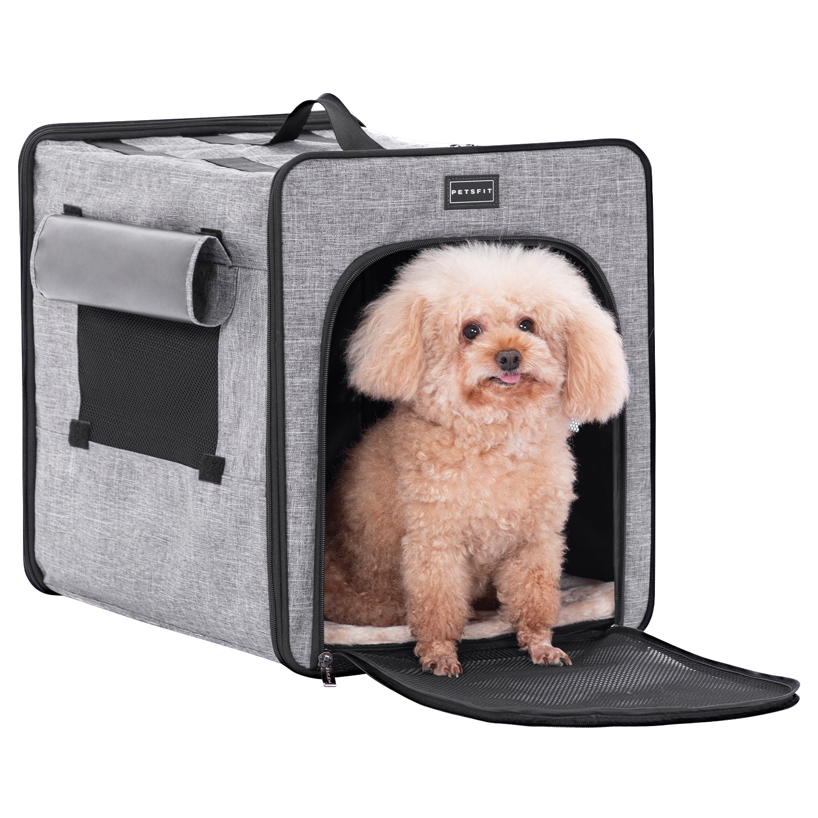 PETSFIT Sturdy Wire Frame Soft Pet Crate Collapsible for Travel