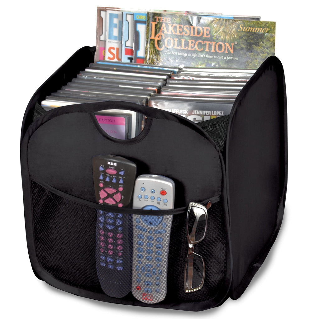 Pop-Up Organizer Cube - Set of 4 - Folds Flat 10.5 x 11 Inch - Black