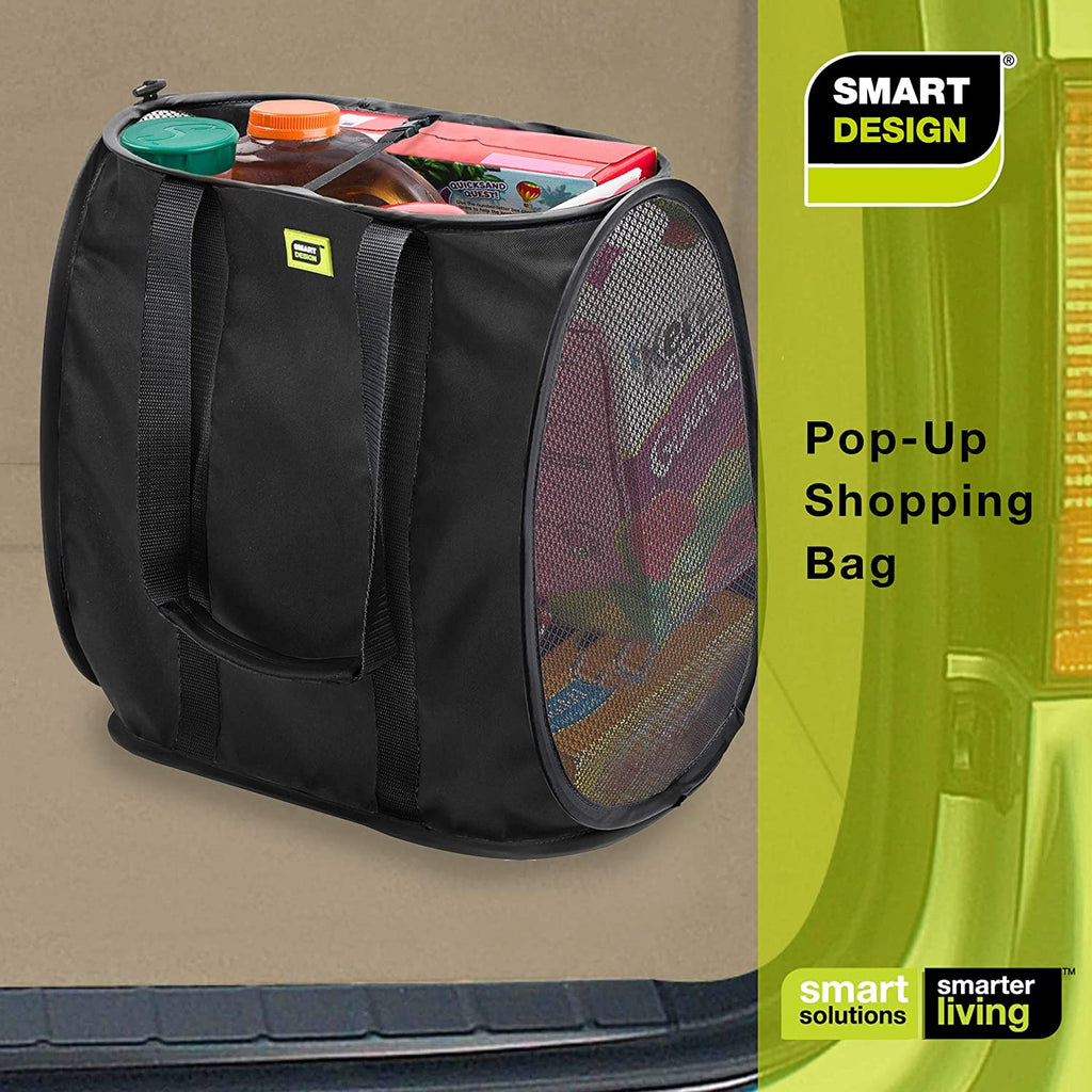 Pop-Up Reusable Shopping Bag - Black