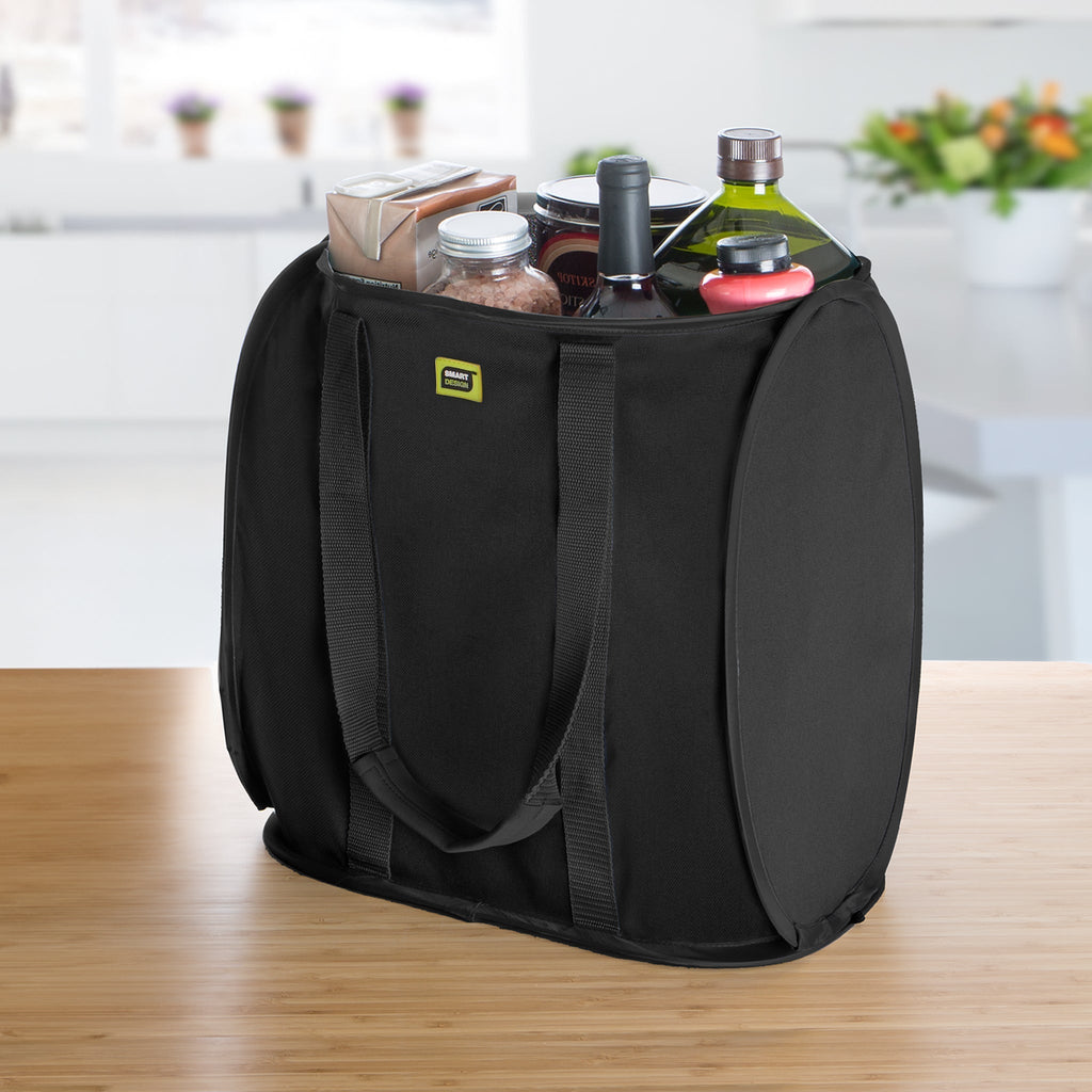 Pop-Up Reusable Shopping Bag - Black