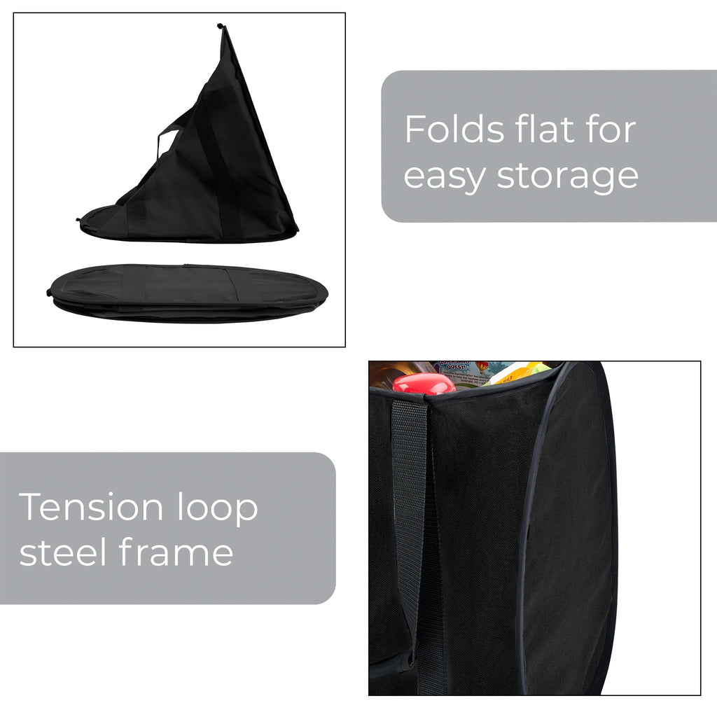Pop-Up Reusable Shopping Bag - Black