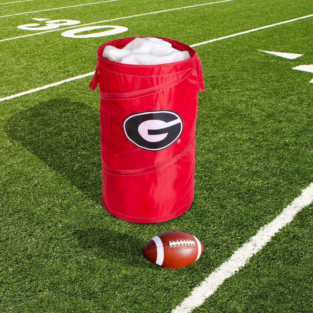 Pop Up Spiral Collegiate Laundry Hamper Bag with Easy Carry Handles