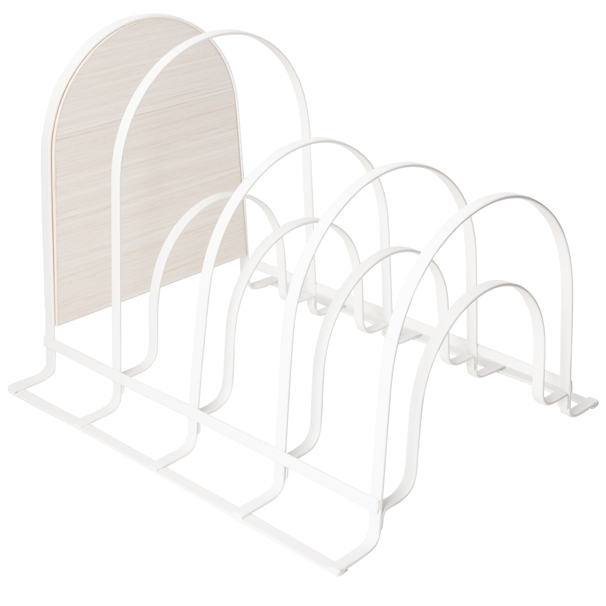Smart Design Premium Pan & Lid Organizer, 5-Tier, White