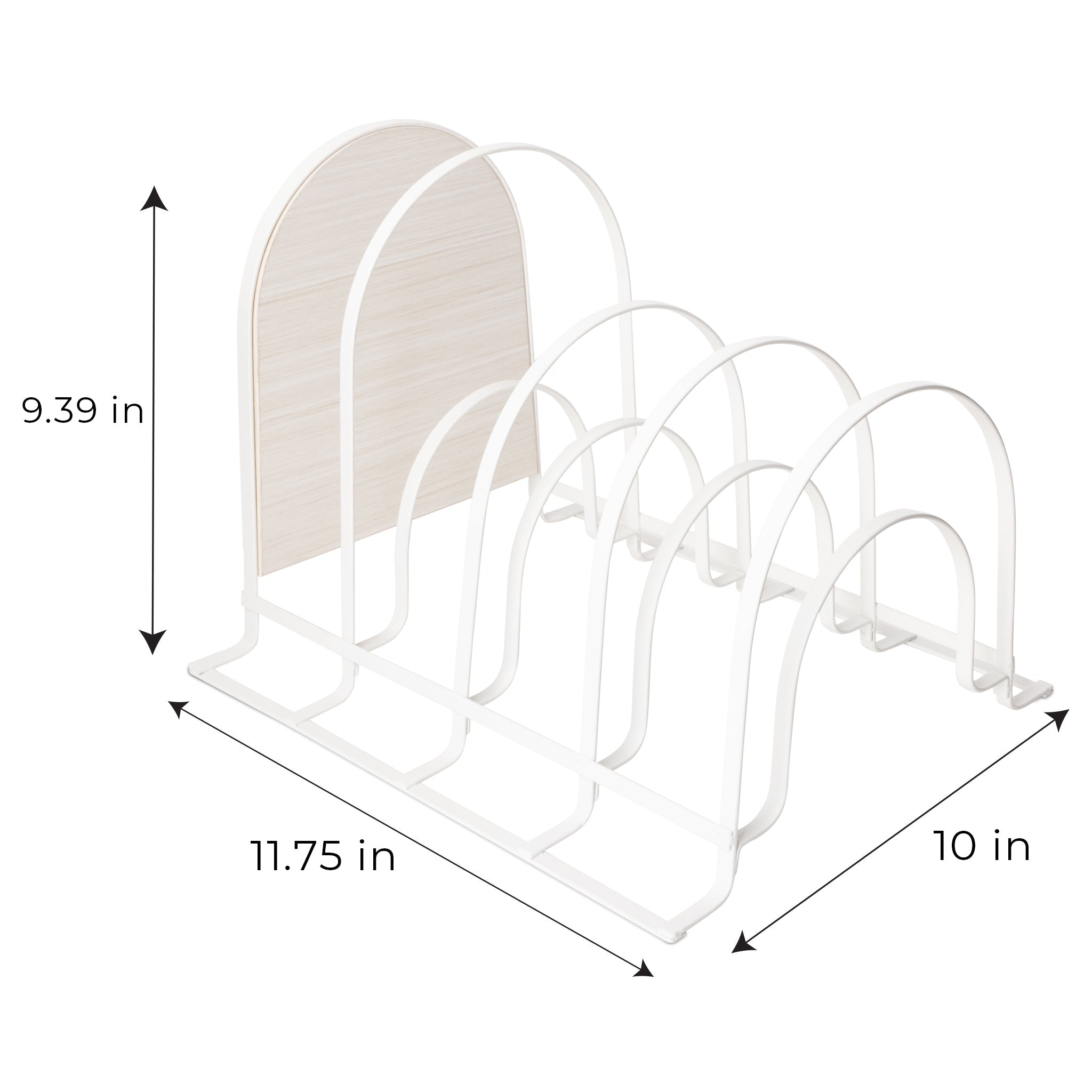 Smart Design Premium Pan & Lid Organizer, 5-Tier, White