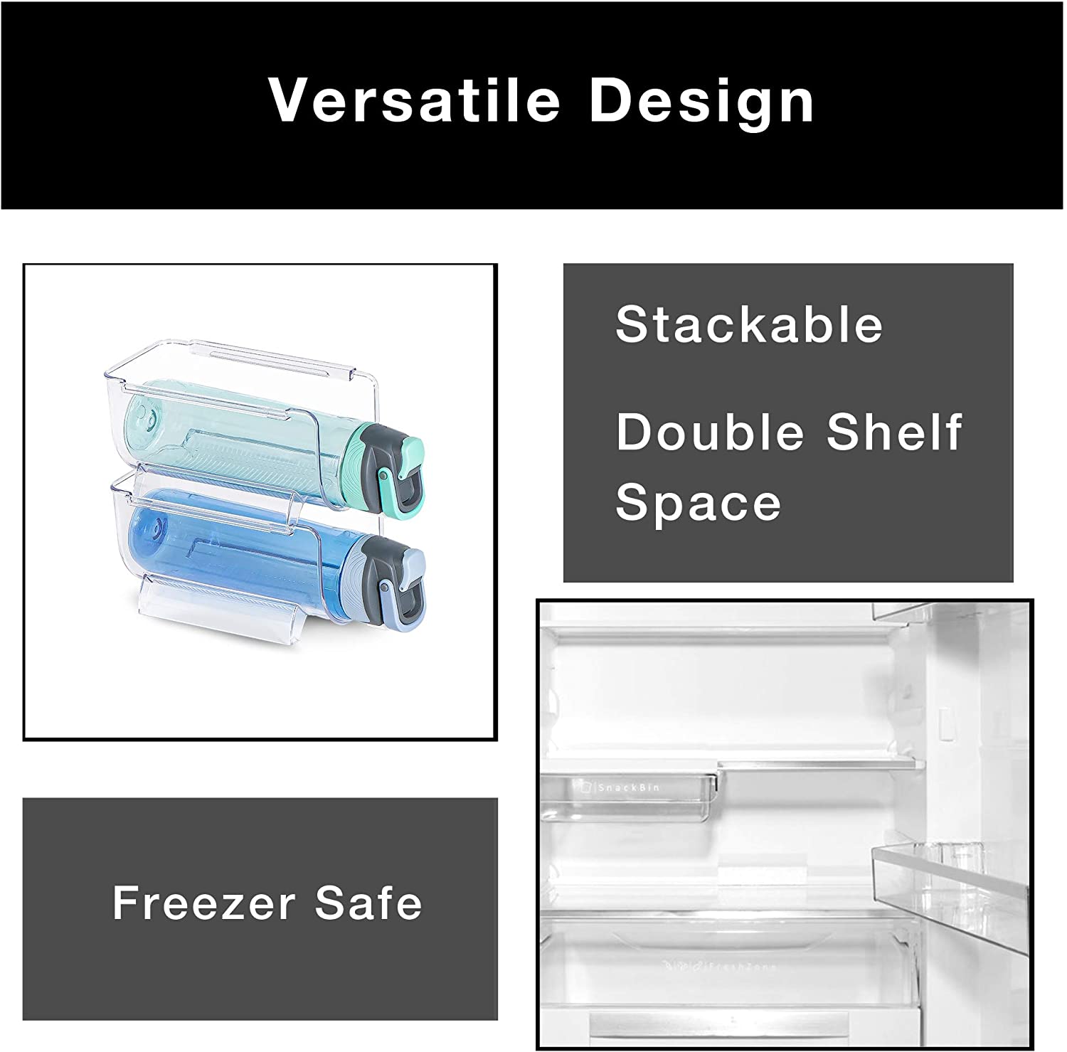 Refrigerator Bottle Holder with Handle - Holds 750 mL - BPA Free