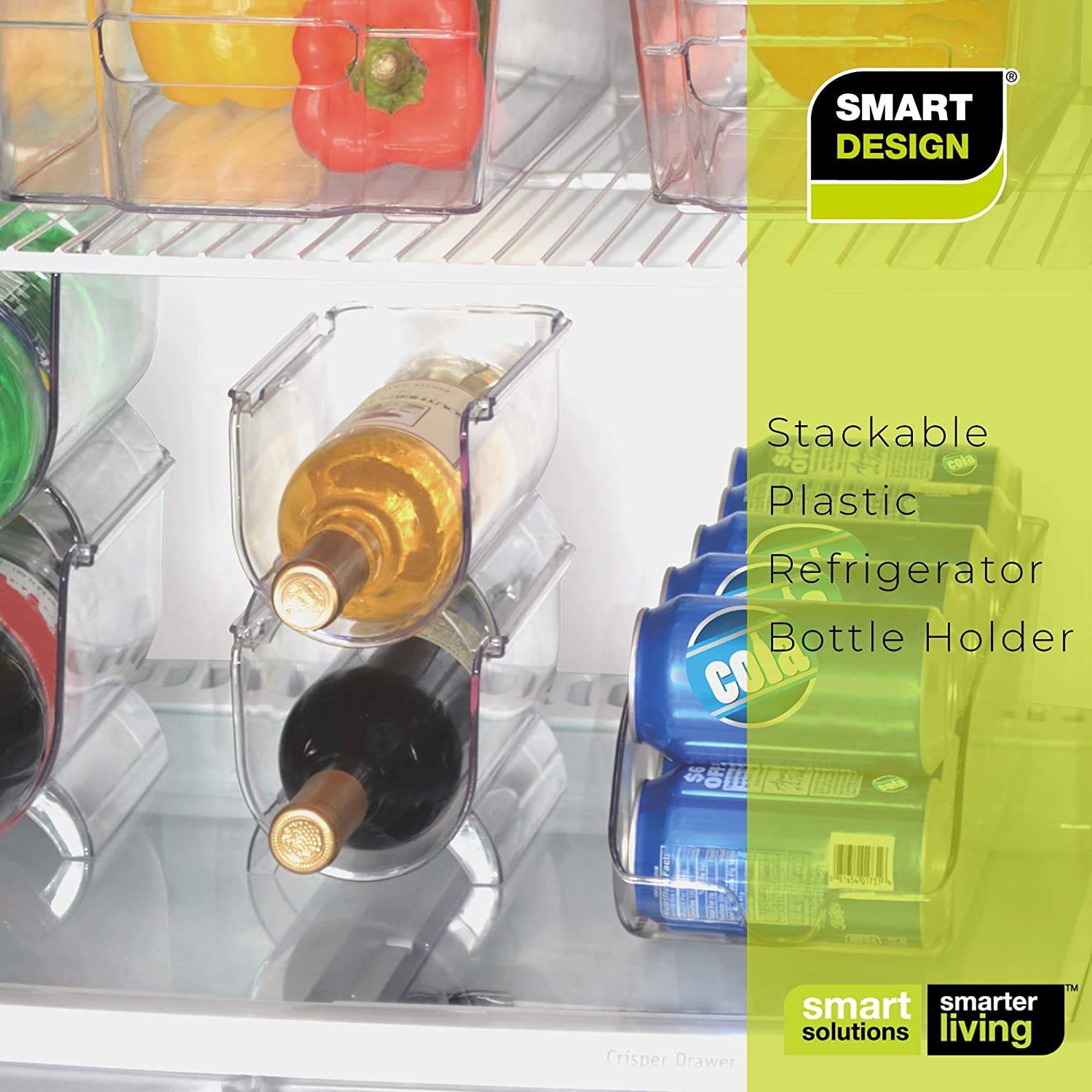 Refrigerator Bottle Holder with Handle - Holds 750 mL - BPA Free