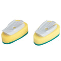 Replacement Non-Scratch Sponge Head with Built-In Scraper for Soap Dispensing Dish Sponge- Set of 2