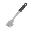 Scrub Brush with Scrubber Bristle Tip - Non-Slip Handle - Long Lasting Bristles - Odor Resistant - Dishwasher Safe - Cleaning, Pots, Pans, Dishes and Kitchen Sink - Gray and Sunset Orange