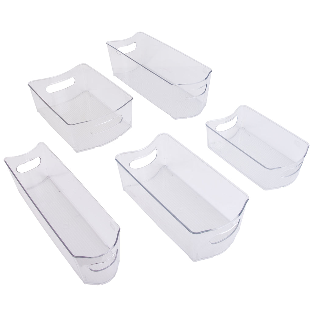 Set of 18 Clear Refrigerator & Freezer Organization Bins