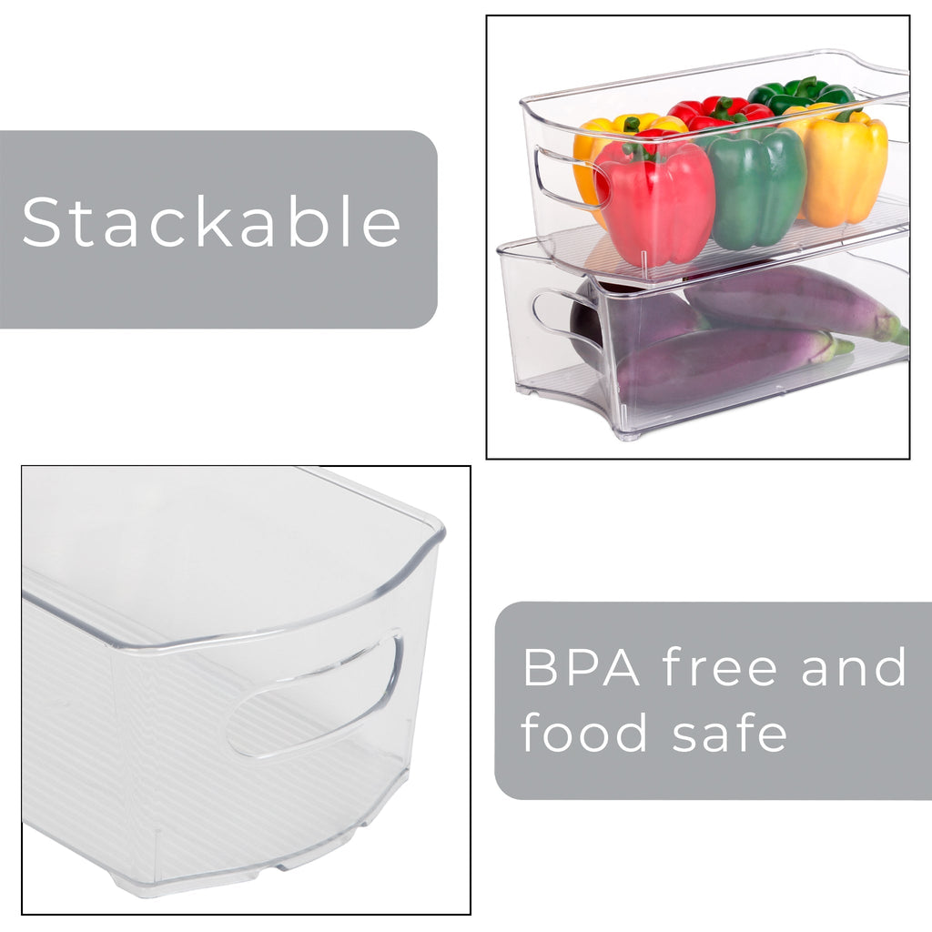 Set of 18 Clear Refrigerator & Freezer Organization Bins