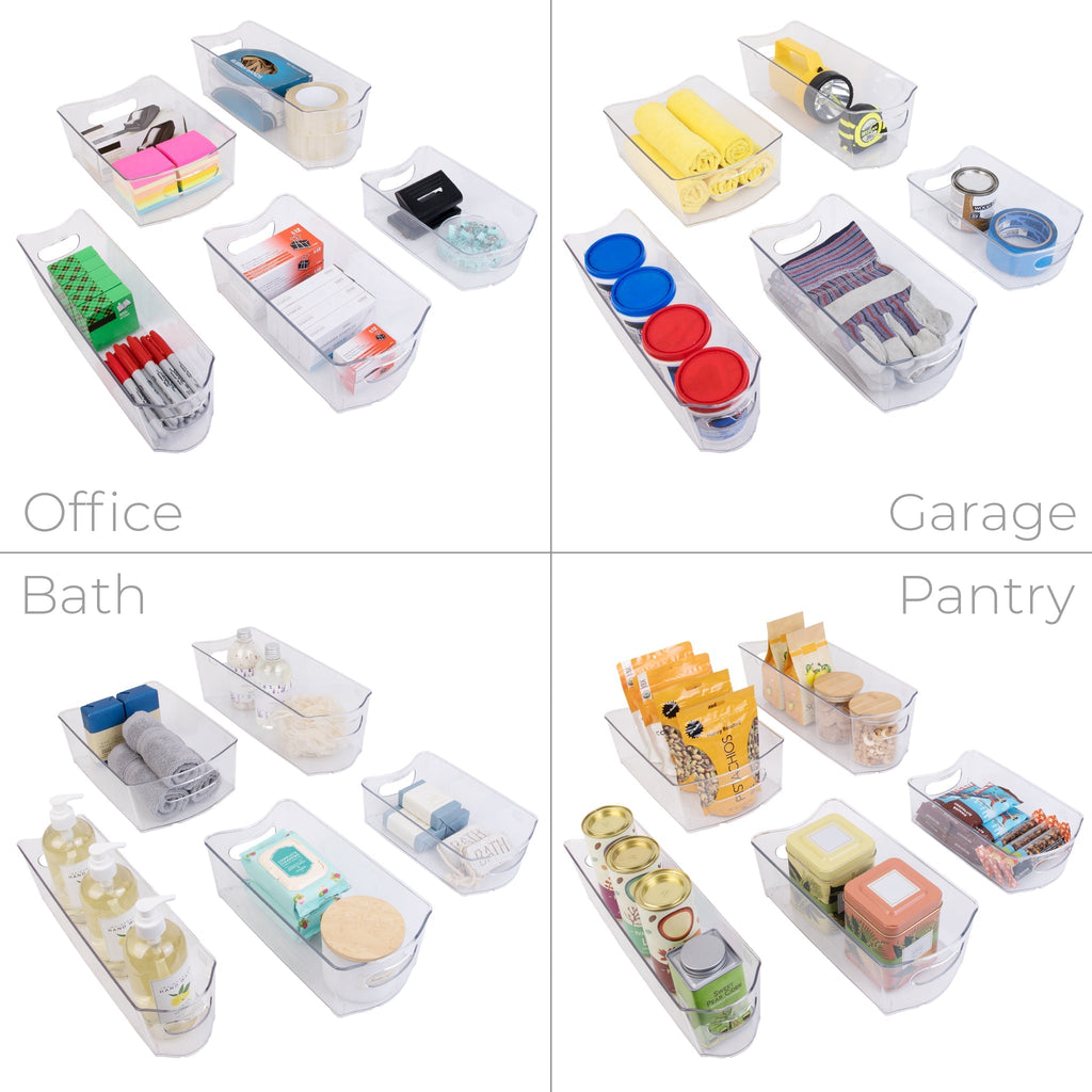 Set of 18 Clear Refrigerator & Freezer Organization Bins
