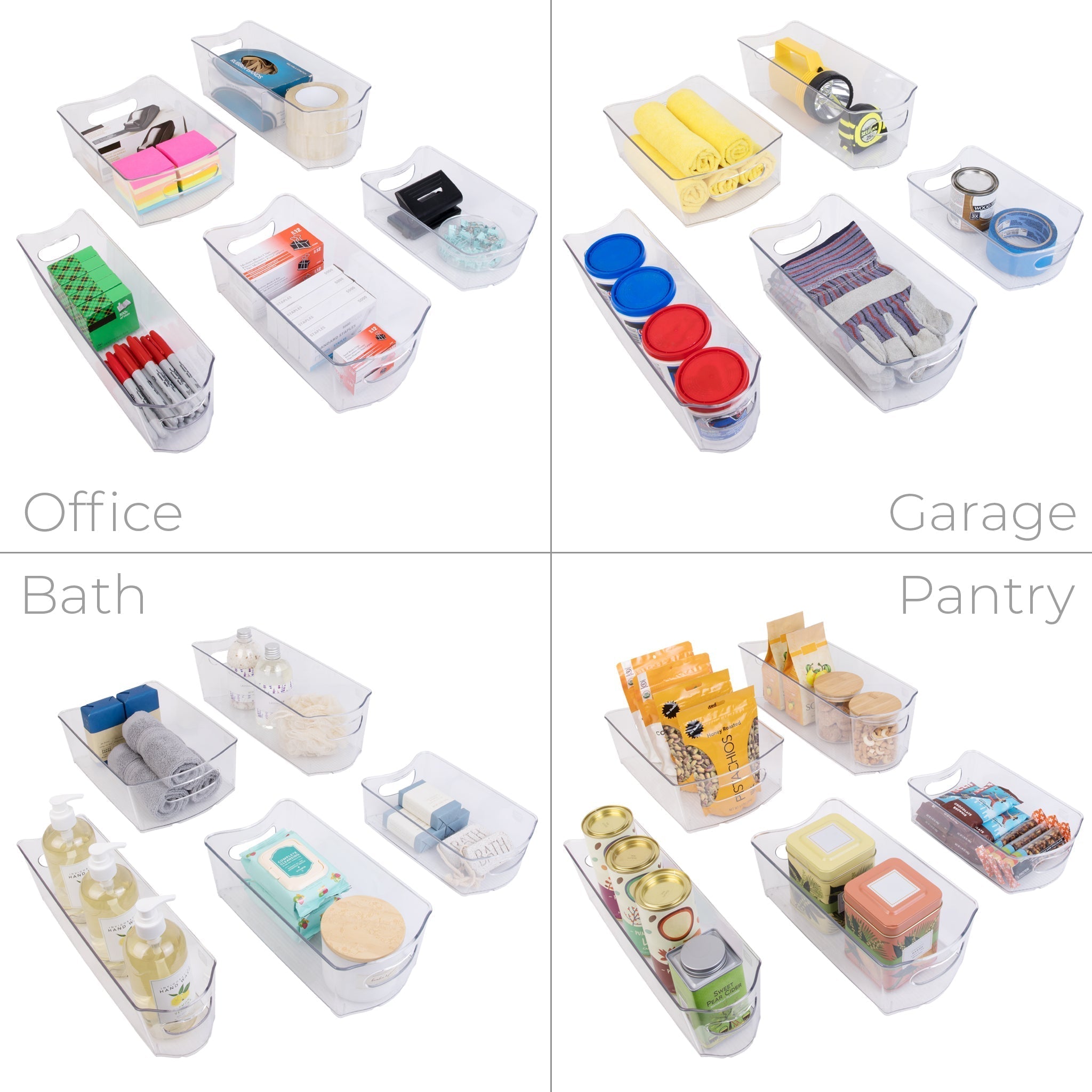 Set of 18 Clear Refrigerator & Freezer Organization Bins