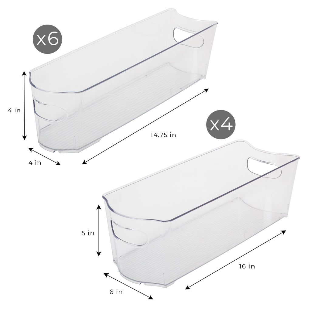 Set of 18 Clear Refrigerator & Freezer Organization Bins