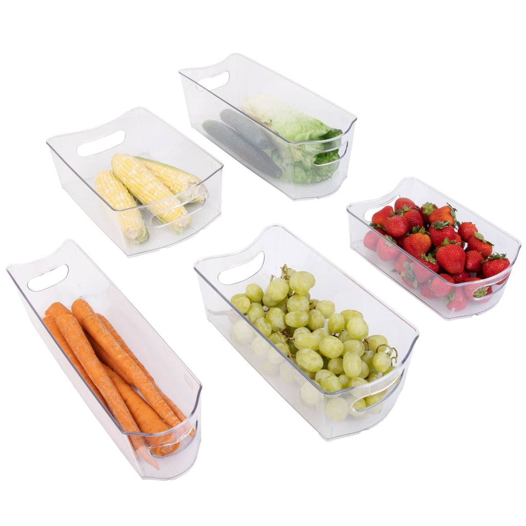 Set of 18 Clear Refrigerator & Freezer Organization Bins