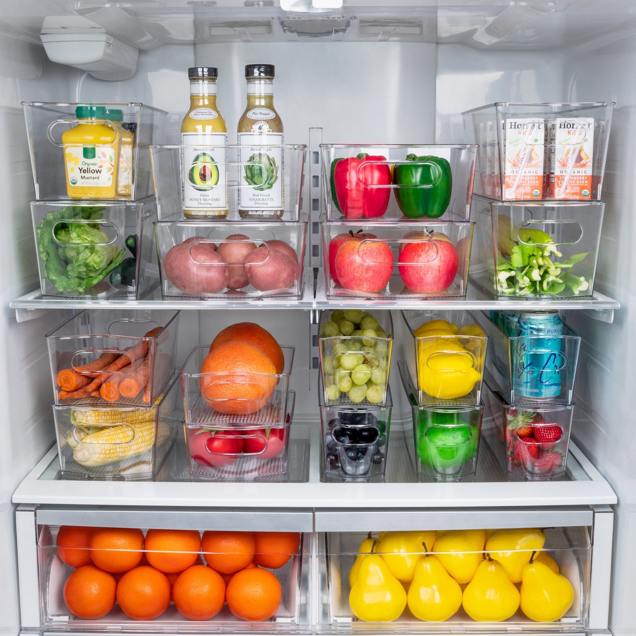 Set of 18 Clear Refrigerator & Freezer Organization Bins