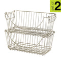 Set of 2 Stacking Baskets MD Satin Nickel Atl SKU