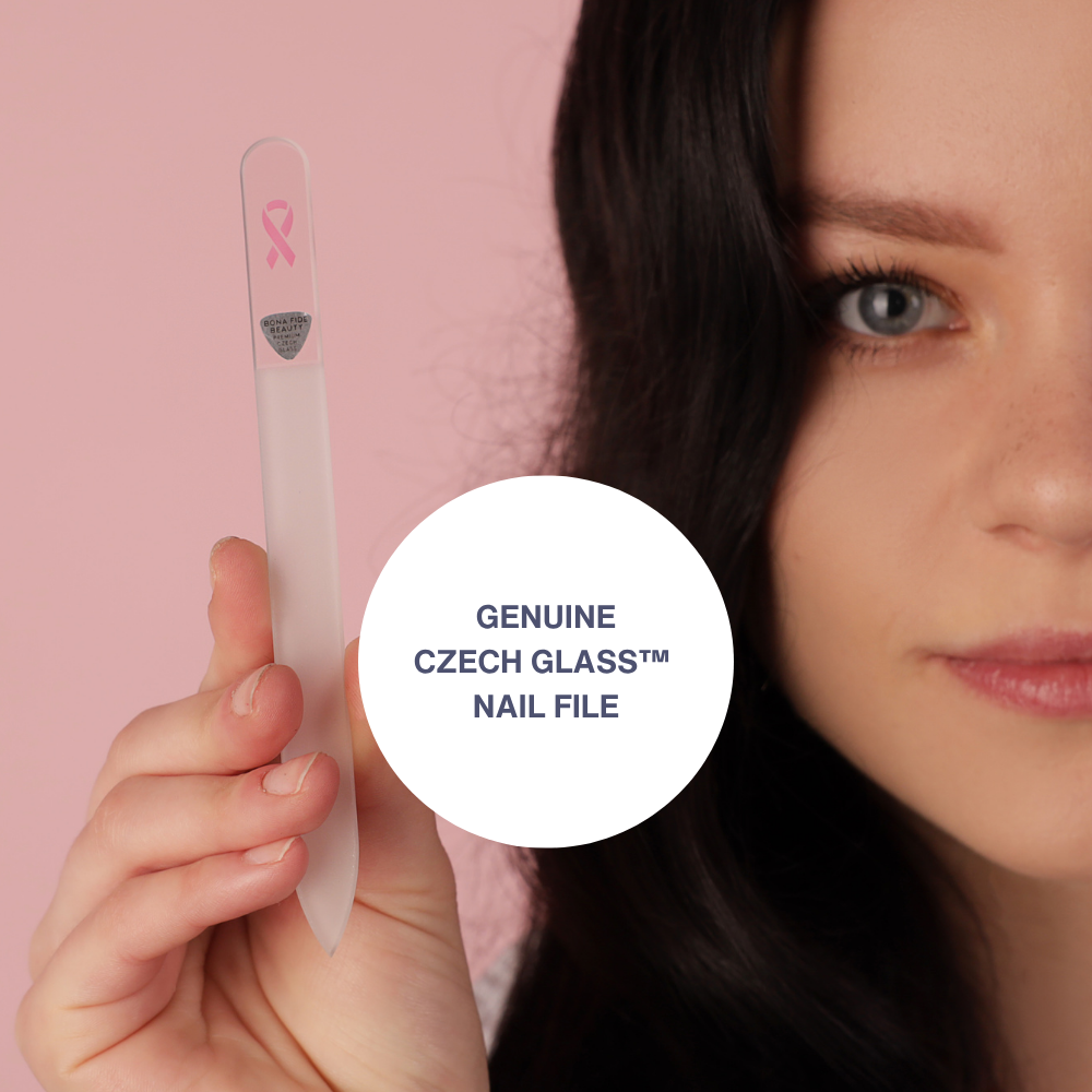 Breast Cancer Awareness Czech Glass Nail File - For Charity